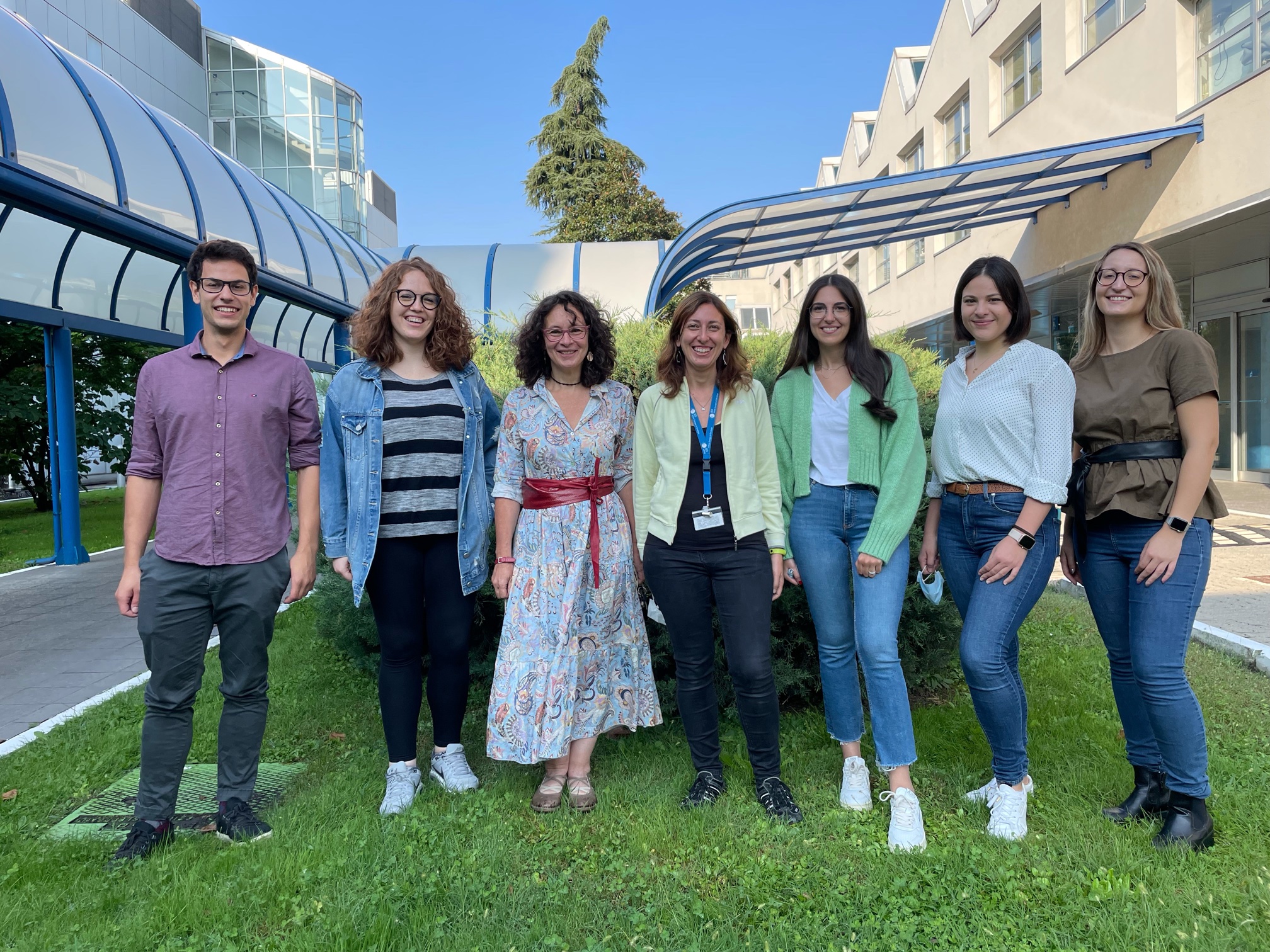 From left to right: Giulio Cammarata, Federica Bellerba, Sara Gandini, Sara Raimondi, Oriana D’Ecclesiis, Giuliana Lo Presti, Aurora Gaeta.